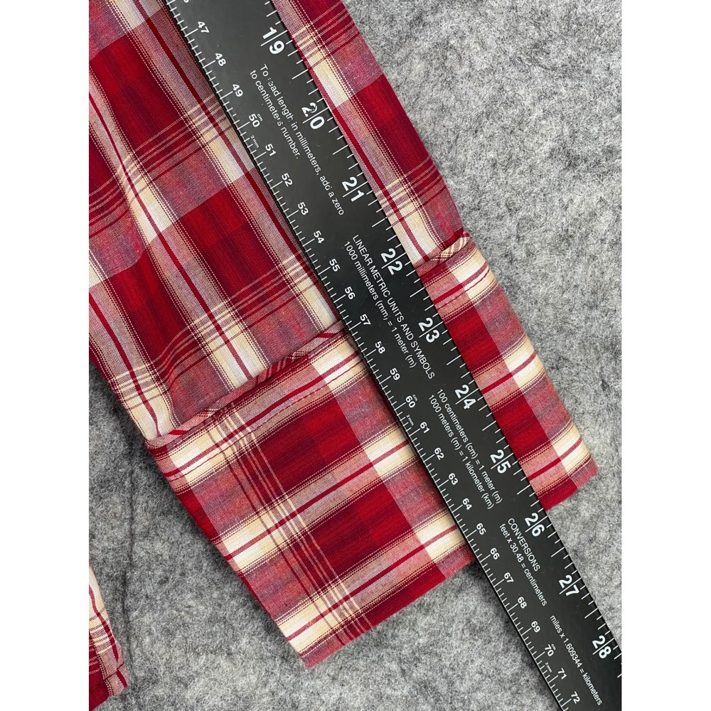 Roper Western Shirt Men L Red Plaid Embroidered Yoke Pearl Snap Smile Pocket NEW - Picture 8 of 15
